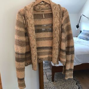 Free People Blush Pink Knit Sweater Cardigan XS